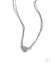 Load image into Gallery viewer, paparazzi-accessories-heartbroken-bling-white-necklace