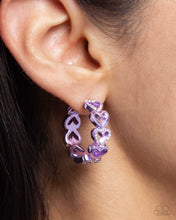 Load image into Gallery viewer, Historic Hearts - Purple Earrings - Paparazzi Jewelry