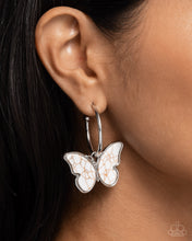 Load image into Gallery viewer, Melodic Mariposa - White Earrings - Paparazzi Jewelry