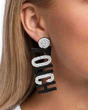 Load image into Gallery viewer, Touchdown Texture - Black Post Earrings - Paparazzi Jewelry