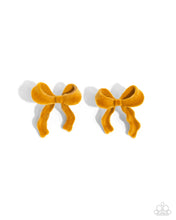 Load image into Gallery viewer, paparazzi-accessories-dapper-dedication-yellow-post earrings