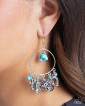 Load image into Gallery viewer, Western Whisper - Blue Earrings - Paparazzi Jewelry