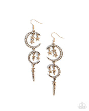 Load image into Gallery viewer, paparazzi-accessories-celestial-cascade-gold-earrings