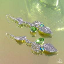 Load image into Gallery viewer, Descending Dazzle - Green Earrings - Paparazzi Jewelry