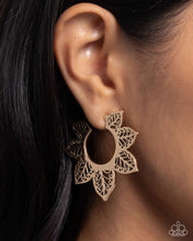 Load image into Gallery viewer, Tangled Tapestry - Gold Earrings - Paparazzi Jewelry