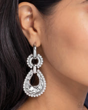 Load image into Gallery viewer, Hammered Highway - White Earrings - Paparazzi Jewelry