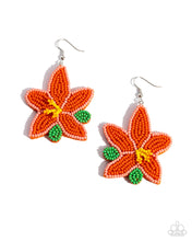 Load image into Gallery viewer, paparazzi-accessories-seed-bead-symmetry-orange-earrings