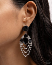 Load image into Gallery viewer, Rosy Rave - Black Post Earrings - Paparazzi Jewelry