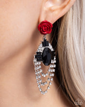 Load image into Gallery viewer, Rosy Rave - Red Post Earrings - Paparazzi Jewelry