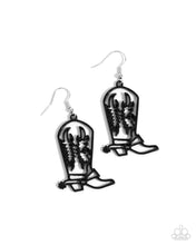 Load image into Gallery viewer, paparazzi-accessories-given-the-boot-black-earrings