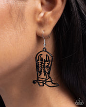Load image into Gallery viewer, Given the Boot - Black Earrings - Paparazzi Jewelry