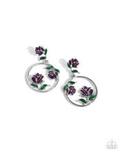Load image into Gallery viewer, paparazzi-accessories-rose-to-you-purple-post earrings