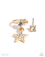 Load image into Gallery viewer, paparazzi-accessories-cosmic-cool-gold-post earrings