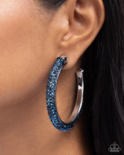 Load image into Gallery viewer, Chiseled Crescendo - Blue Earrings - Paparazzi Jewelry
