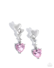 Load image into Gallery viewer, paparazzi-accessories-valentines-vaudeville-pink-post earrings