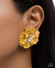 Load image into Gallery viewer, Growth Rate - Yellow Post Earrings - Paparazzi Jewelry