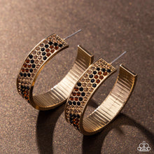 Load image into Gallery viewer, Cheetah Clique - Gold Earrings - Paparazzi Jewelry