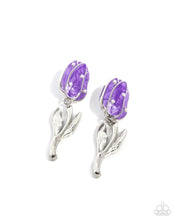 Load image into Gallery viewer, paparazzi-accessories-timeless-tulip-purple-post earrings