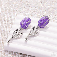 Load image into Gallery viewer, Timeless Tulip - Purple Post Earrings - Paparazzi Jewelry