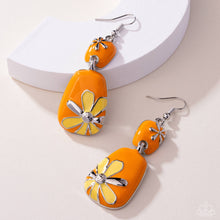 Load image into Gallery viewer, Floral Familia - Orange Earrings - Paparazzi Jewelry