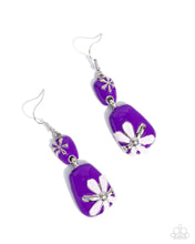Load image into Gallery viewer, paparazzi-accessories-floral-familia-purple-earrings