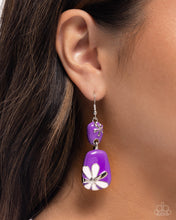Load image into Gallery viewer, Floral Familia - Purple Earrings - Paparazzi Jewelry