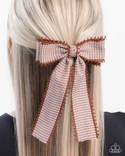 Load image into Gallery viewer, Checkered Chic - Brown Hair Clip - Paparazzi Jewelry