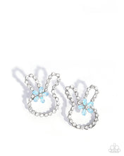 Load image into Gallery viewer, paparazzi-accessories-bunny-backdrop-blue-post earrings