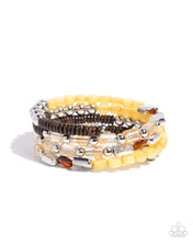 Load image into Gallery viewer, paparazzi-accessories-eclectic-empire-yellow-bracelet