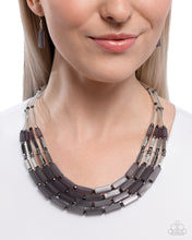 Load image into Gallery viewer, Cylindrical Craze - Silver Necklace - Paparazzi Jewelry