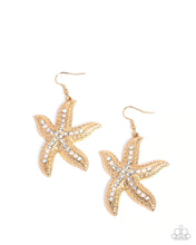 Load image into Gallery viewer, paparazzi-accessories-seize-the-starfish-gold-earrings