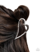Load image into Gallery viewer, Heartfelt Hint - Silver Hair Clip - Paparazzi Jewelry