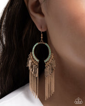 Load image into Gallery viewer, Free-Spirited Fringe - Green Earrings - Paparazzi Jewelry