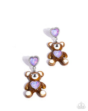 Load image into Gallery viewer, paparazzi-accessories-traditional-teddy-purple-post earrings