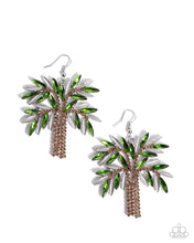 Load image into Gallery viewer, paparazzi-accessories-palm-tree-pizzazz-green-earrings