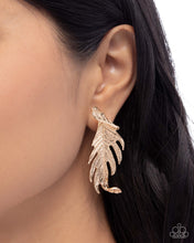 Load image into Gallery viewer, Leafy Lure - Gold Post Earrings - Paparazzi Jewelry