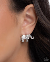 Load image into Gallery viewer, Elephant Eloquence - Silver Post Earrings - Paparazzi Jewelry