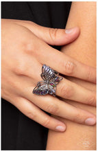 Load image into Gallery viewer, Paparazzi Fearless Flutter - Multi Butterfly Ring - Pink Diamond Life of the Party