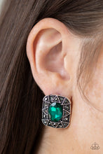 Load image into Gallery viewer, Young Money - Green Post Earrings - Paparazzi Jewelry
