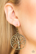 Load image into Gallery viewer, My TREEHOUSE Is Your TREEHOUSE - Brass Earrings - Paparazzi Jewelry