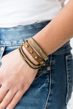 Load image into Gallery viewer, Totally Rockable - Brass Bracelet - Paparazzi Jewelry