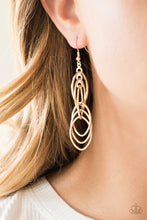 Load image into Gallery viewer, Tangle Tango - Gold Earrings - Paparazzi Jewelry