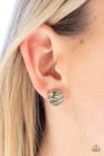 Load image into Gallery viewer, Bright As A Button - Brass Post Earrings - Paparazzi Jewelry