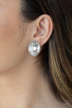 Load image into Gallery viewer, Movie Star Sparkle - White Post Earrings - Paparazzi Jewelry