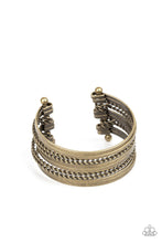 Load image into Gallery viewer, paparazzi-accessories-perfectly-patterned-brass-bracelet