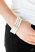Load image into Gallery viewer, Ritzy Ritz - White Bracelet - Paparazzi Jewelry
