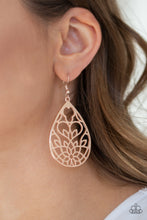 Load image into Gallery viewer, Lovely Lotus - Rose Gold Earrings - Paparazzi Jewelry