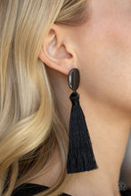 Load image into Gallery viewer, Va Va PLUME - Black Post Earrings - Paparazzi Jewelry