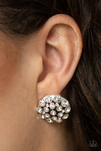 Load image into Gallery viewer, Hollywood Drama - White Post Earrings - Paparazzi Jewelry