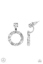 Load image into Gallery viewer, paparazzi-accessories-diamond-halo-white-post earrings